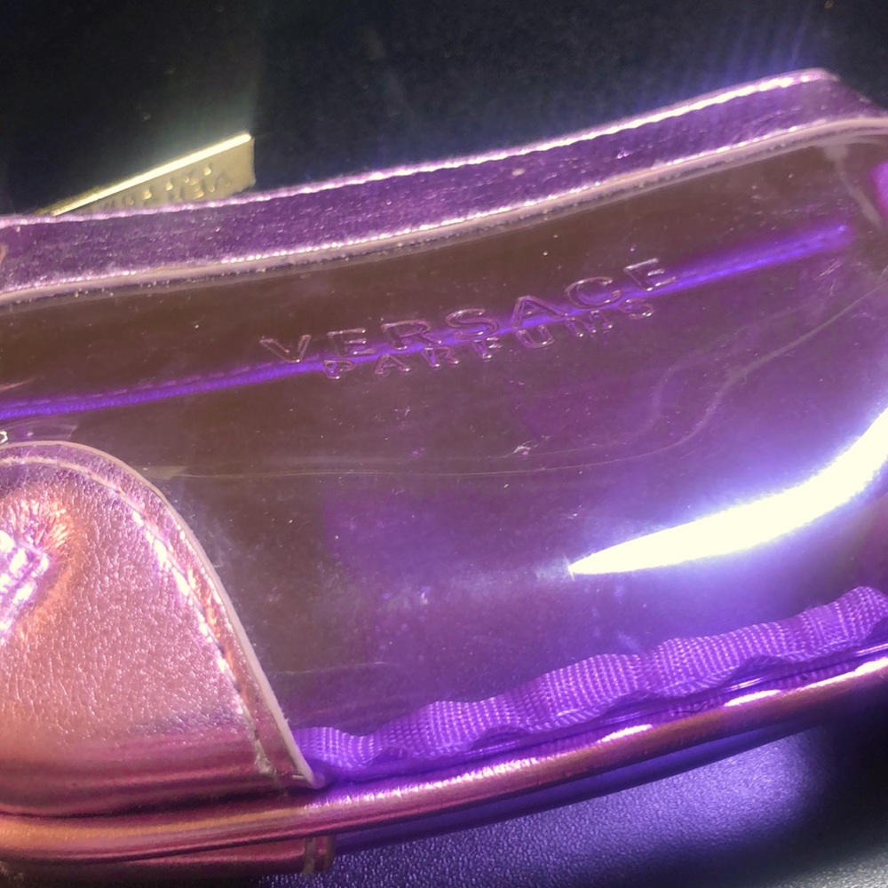 Versace Parfumes Small Clear Purple Wristlet RARE